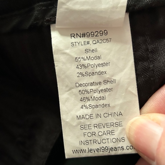 Anthro | Level 99 Black Denim Front Coated Stretch Jeans, Size 28 - Picture 11 of 12